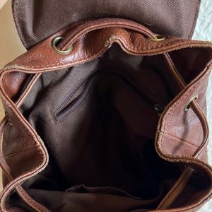 Small leather backpack